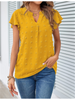 Tessia™ | Elegant Patchwork & Ruffle Blouse