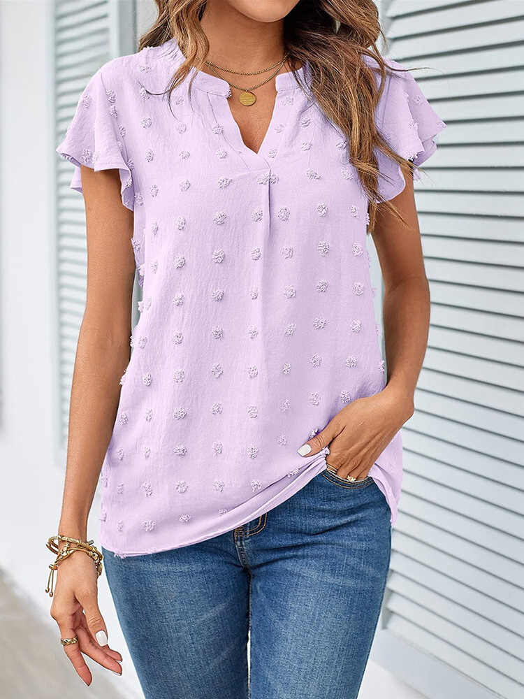 Tessia™ | Elegant Patchwork & Ruffle Blouse