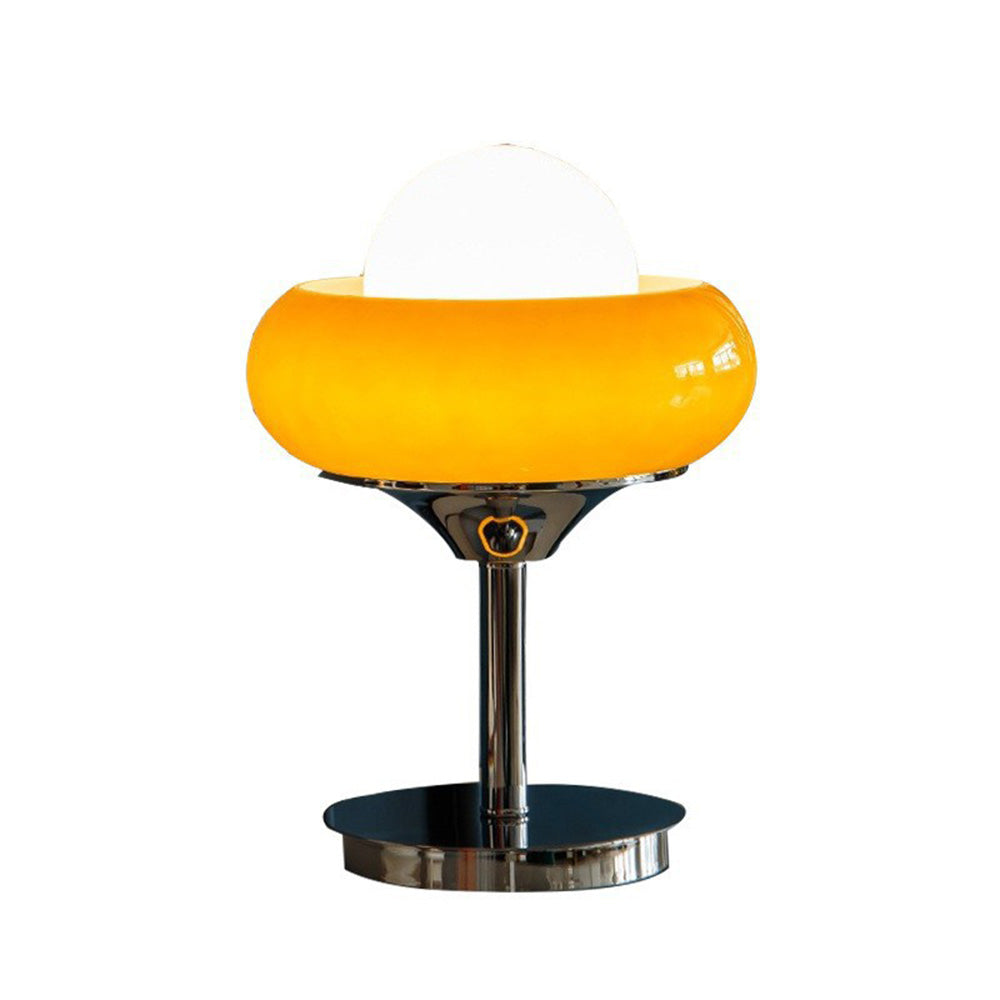 Vintage Bauahus Glass Yellow Table Lamp