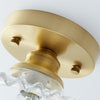 Vintage Clear Glass Ribbed Petal Ceiling Light