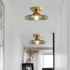 Vintage Clear Glass Ribbed Petal Ceiling Light