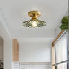 Vintage Clear Glass Ribbed Petal Ceiling Light
