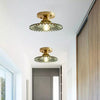 Vintage Clear Glass Ribbed Petal Ceiling Light
