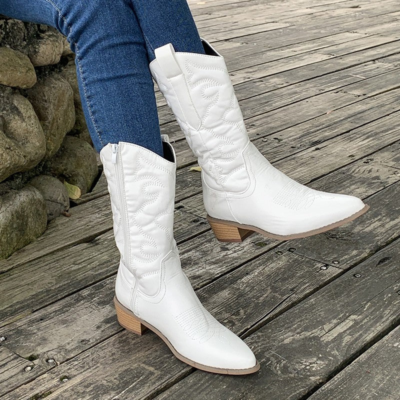 Paige™ | Elegant Metallic Cowboy Boots