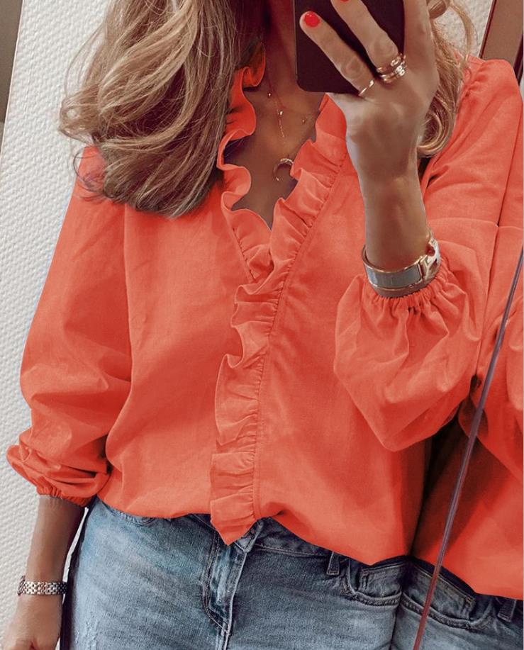 Celeste™ | Ruffled V-Neck Blouse