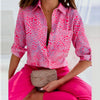 Liora™ | Semi-Long Sleeve Blouse with Classic Collar