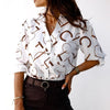 Liora™ | Semi-Long Sleeve Blouse with Classic Collar
